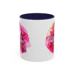 Inspirational Accent Coffee Mug with Pink Ribbon Design, Faith Hope Love Gift, Cancer Awareness Mug, Supportive Drinkware, Meaningful [...]