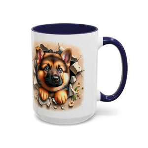 German Shepherd Accent Coffee Mug | Dog Lover Gift, Tasty Hot Beverage Cup, Pet Themed Kitchenware, Animal Adoption Cup, Unique Pet Gift