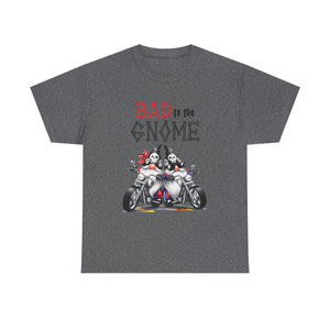 Bad to the Gnome Unisex Heavy Cotton Tee - Fun and Whimsical Biker Shirt