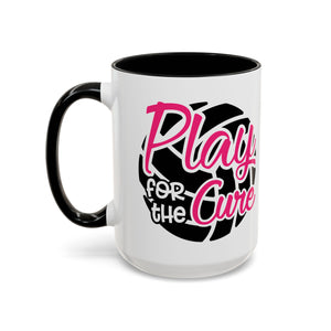 Volleyball  Coffee Mug, Play for the Cure Cup, Sports Gift , Athletes, Cancer Awareness, Inspirational Mug