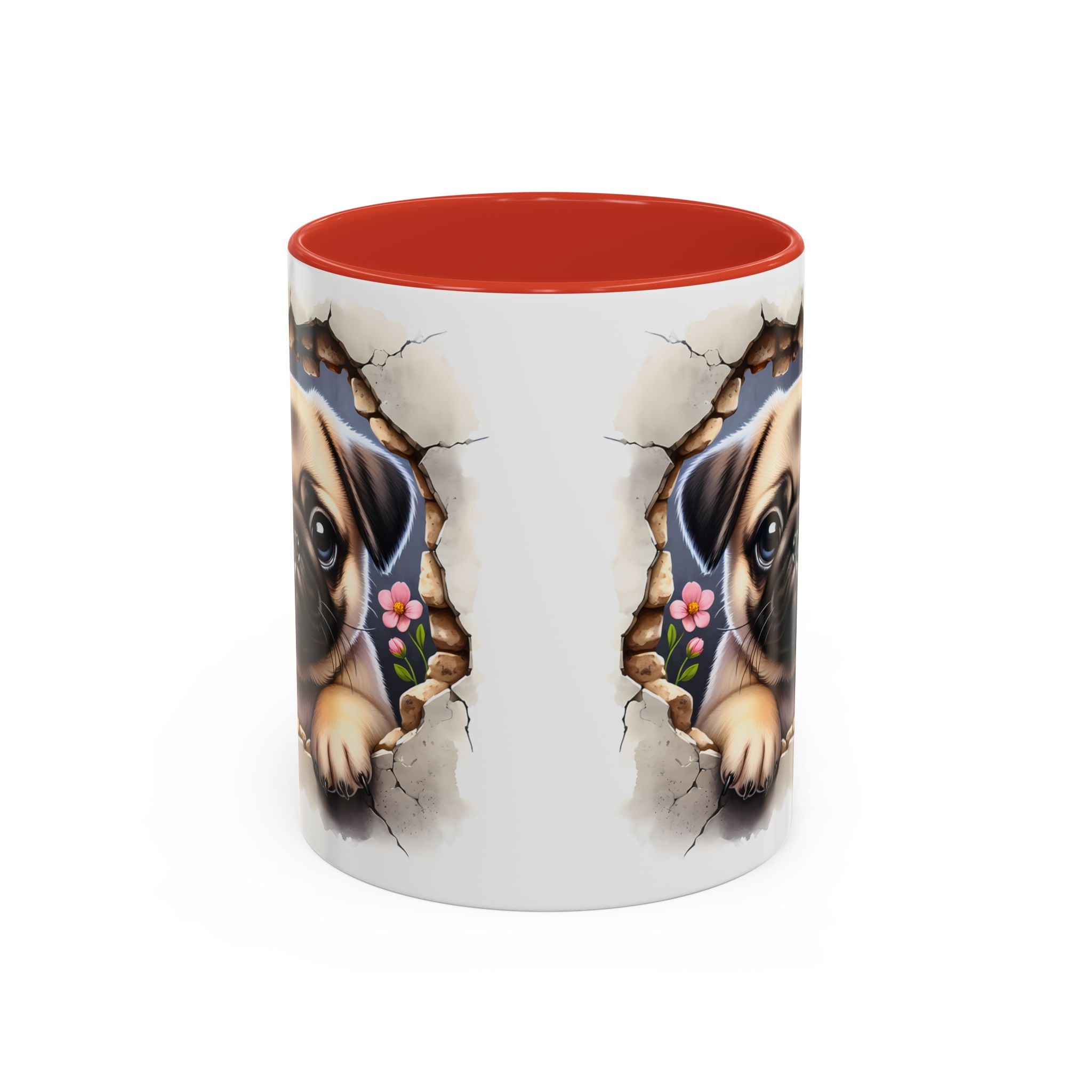 Pug In A Wall Coffee Mug - Cozy Ceramic Cup for Dog Lovers - Cute Pet Gift for Birthdays, Anniversaries, and Holidays