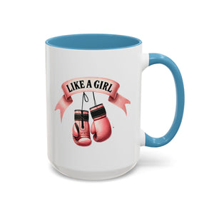 Boxing Motivation Coffee Mug | Like a Girl | Empowerment Gift, Sports Mug, Inspirational Gift, Fitness Accessory, Coffee Lover