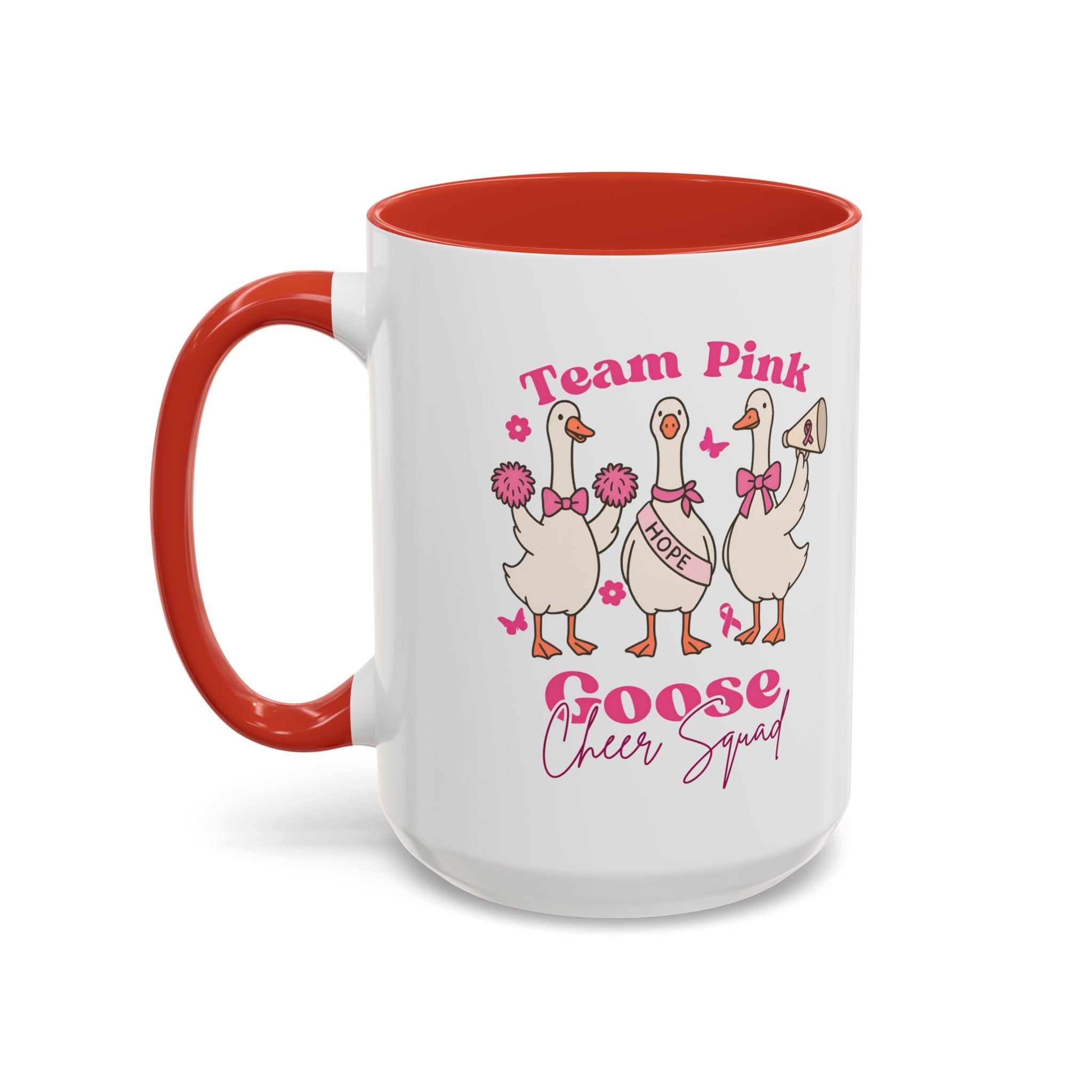 cancer awareness Team Pink Goose Cheer Squad Coffee Mug - Cute Animal Mug for Fun Gifts,   Home Decor/Office Use