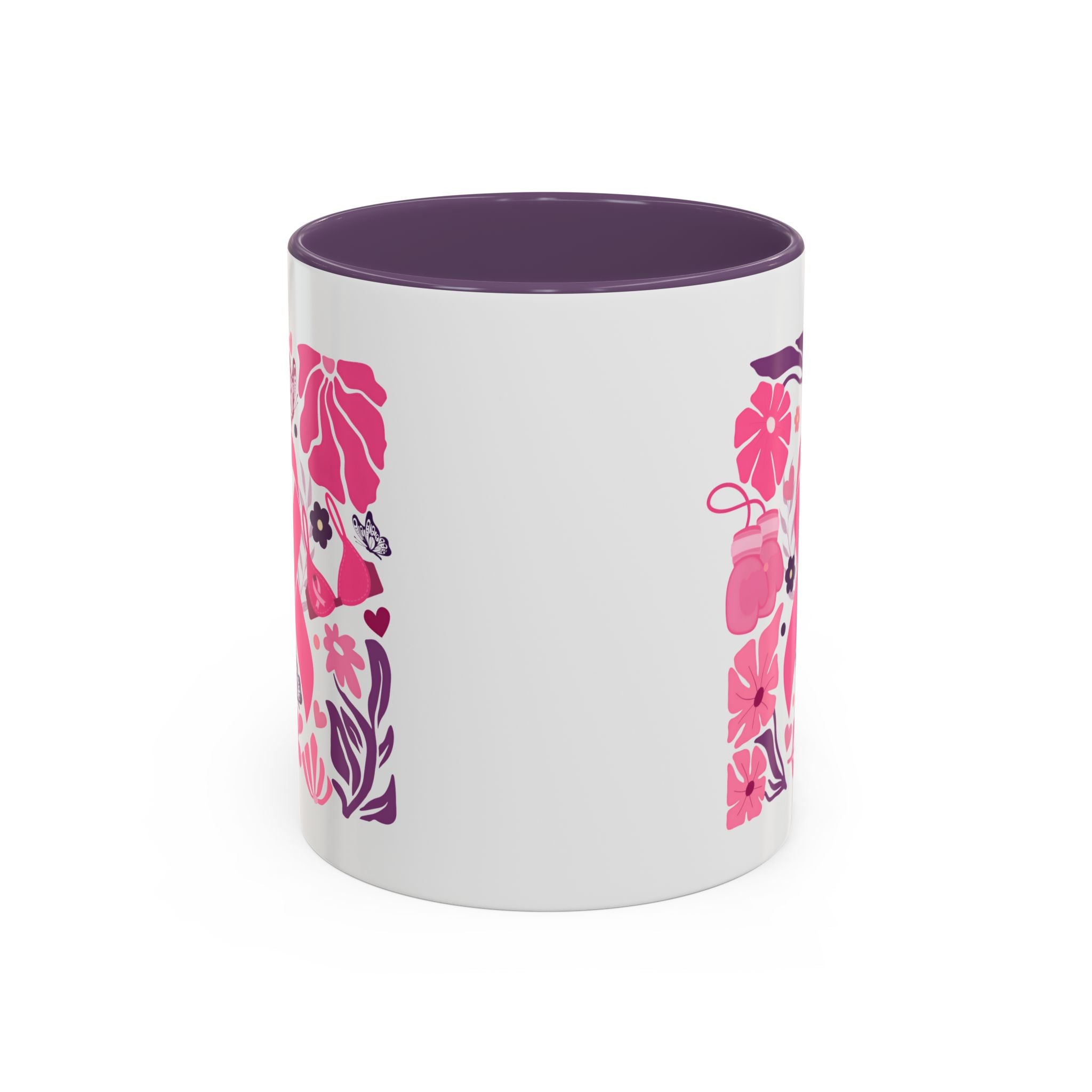 Pink Floral Awareness Coffee Mug, Breast Cancer Awareness Mug, Gift for Her, Supportive Drinkware, Motivational Mug