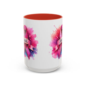 cancer awareness Inspirational Coffee Mug, Healing Ribbon Mug, Gift for Cancer Survivors, Motivational Drinkware, Support