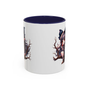 gothic vampire girl in tree horror art Accent Coffee Mug (11, 15oz) png16