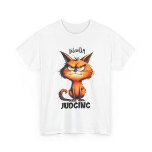 Unisex Cat Judgment Tee, Funny Cat Shirt, Gift for Cat Lovers, Pet Humor Tee, Cute Cat Graphic Tee, Animal T-Shirt