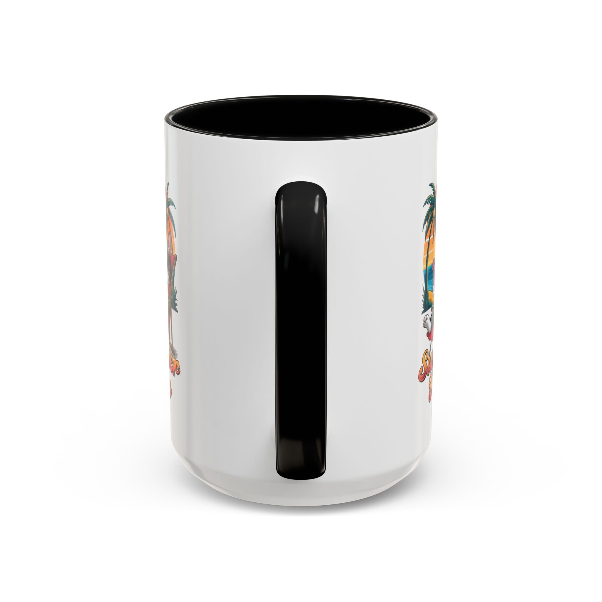 Summer Vibes Coffee Mug, Tropical Cat Mug, Beach Lover Gift, Fun Animal Sipware, Vacation-themed Drinkware, Pet Lover Cup