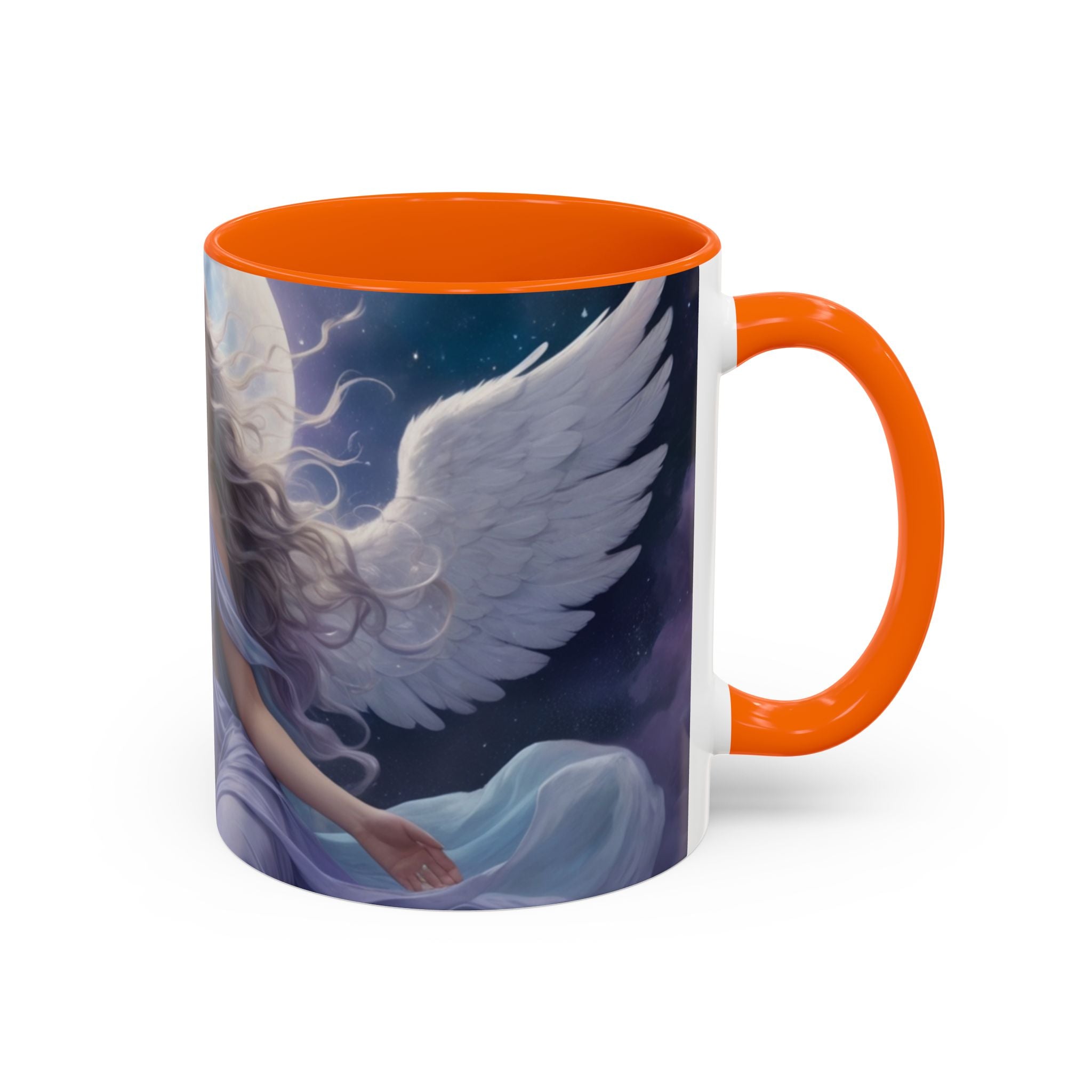 Celestial Angel Accent Coffee Mug - 11 & 15oz, Ethereal Design for Dreamy Coffee Lovers fantasy