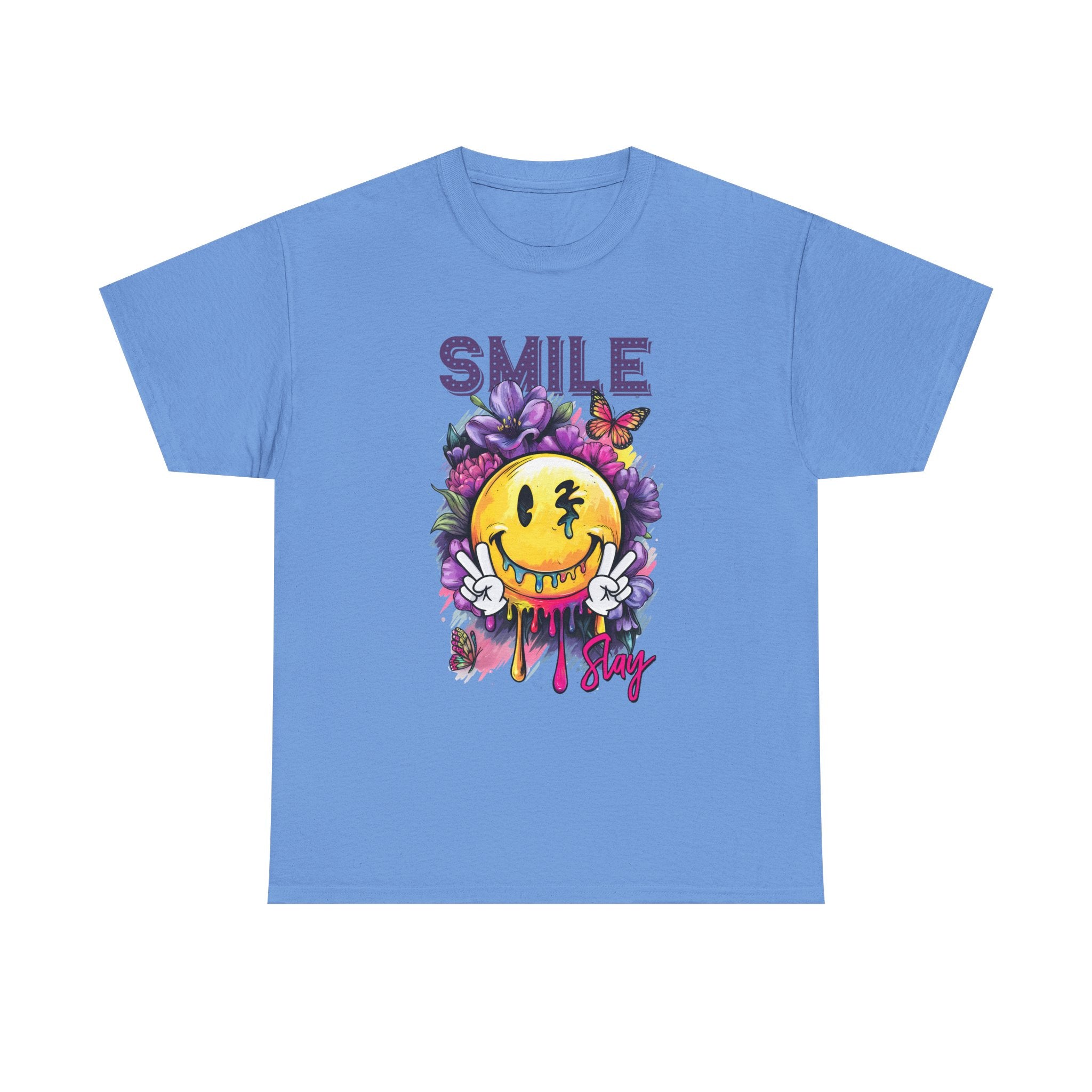 Smile Floral Graphic Tee unisex cotton tee gothic