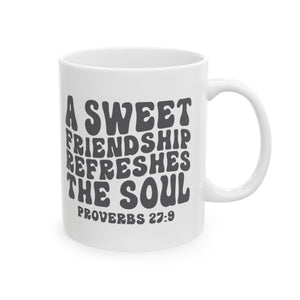 Friendship coffee Mug | Gift for Friends, Inspirational Coffee Cup, Bible Verse Mug, Encouragement Mug, Friendship Quote Mug