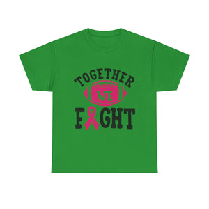 Together We Fight Football Tee, Awareness T-Shirt, Breast Cancer Support Shirt, Unisex Cotton Tee, Game Day Apparel, Gift for Him/Her