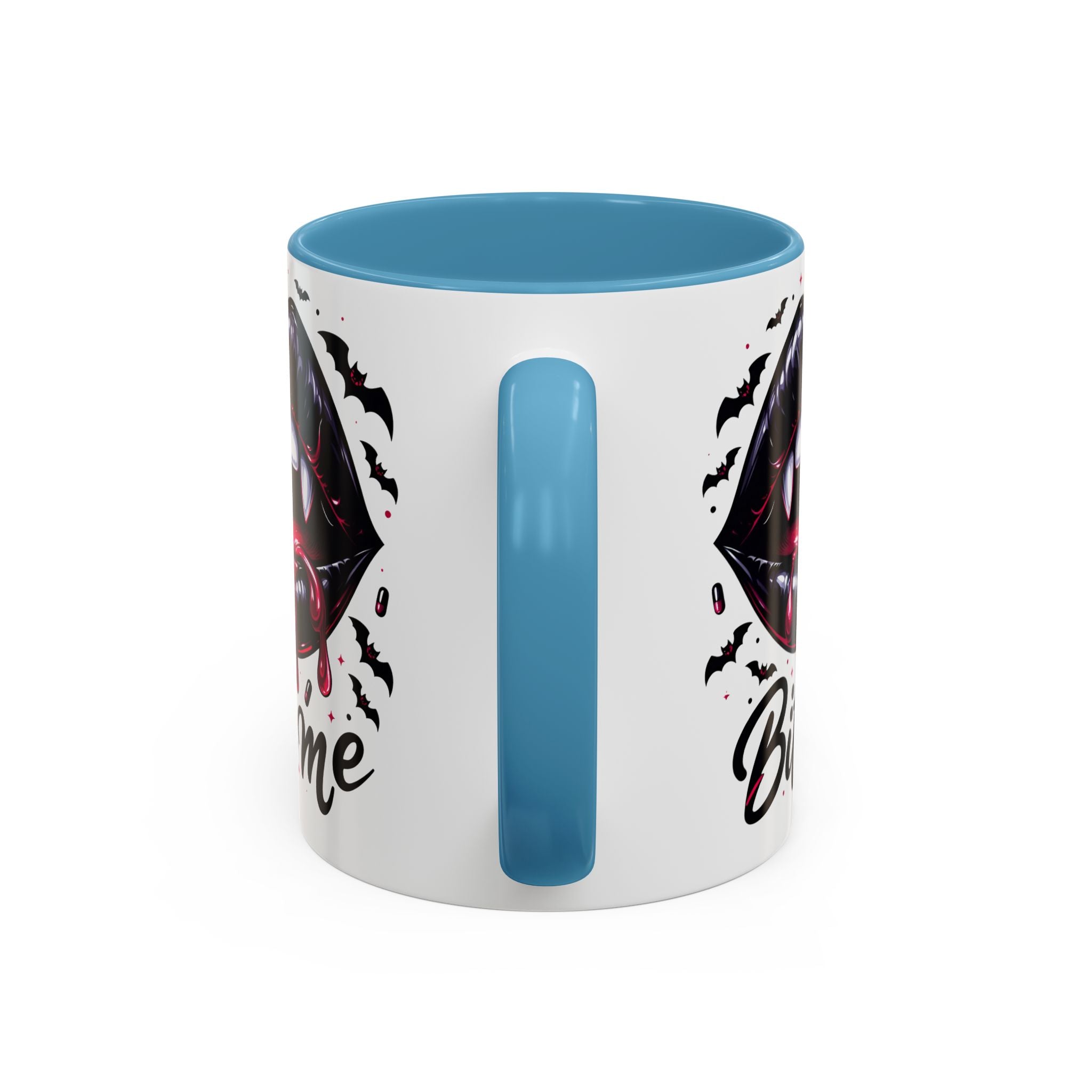 Vampire Themed Coffee Mug - "Bite Me"  halloween bats horror art cup