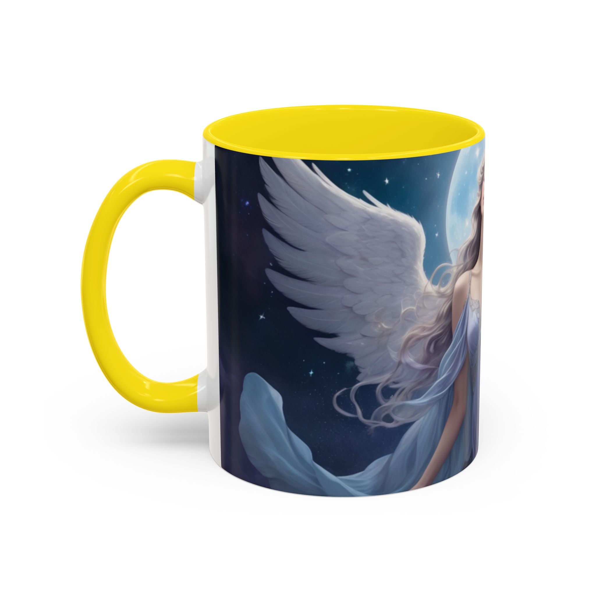 Celestial Angel Accent Coffee Mug - 11 & 15oz, Ethereal Design for Dreamy Coffee Lovers fantasy