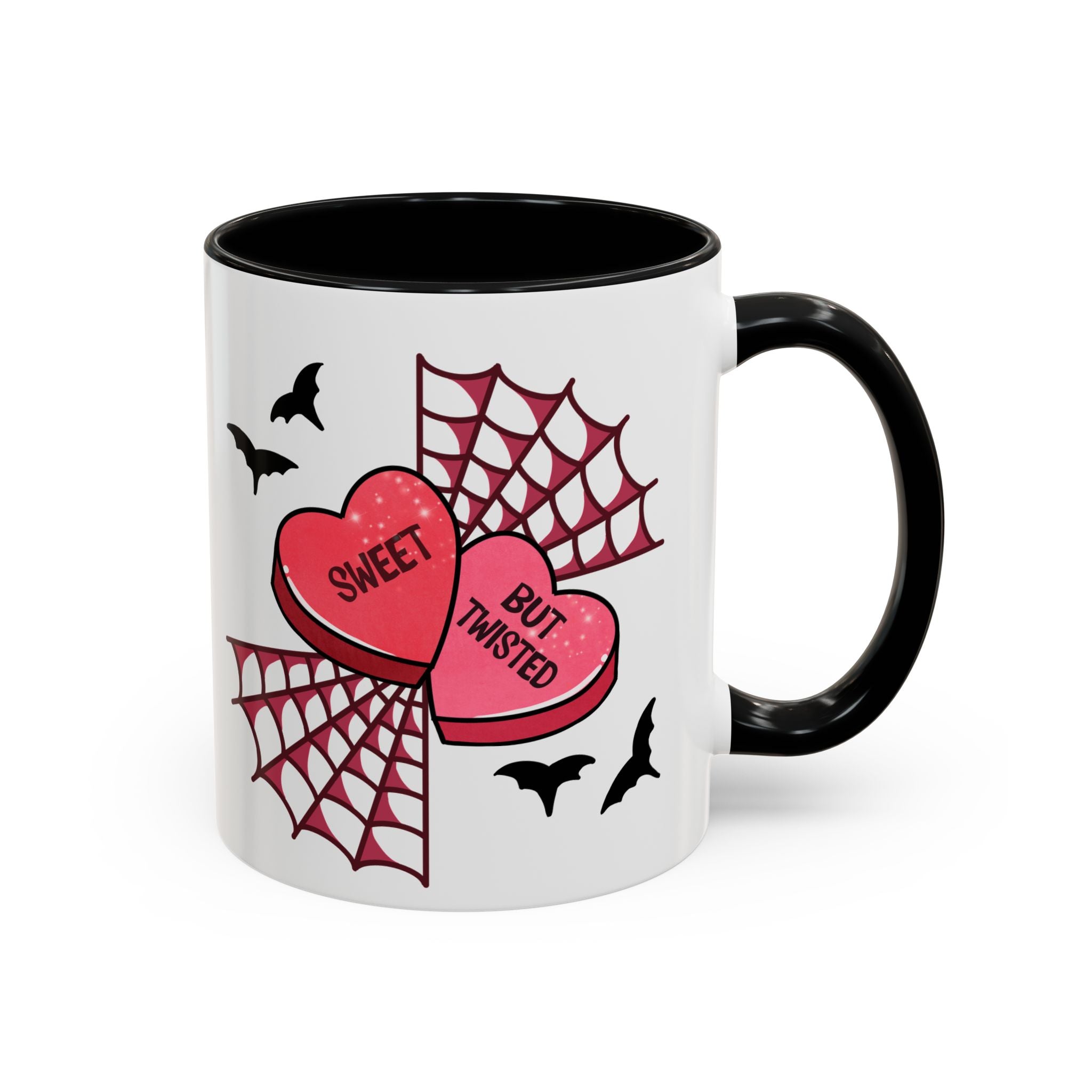 Sweet But Twisted Coffee Mug — Halloween Candy Heart Accent Mug