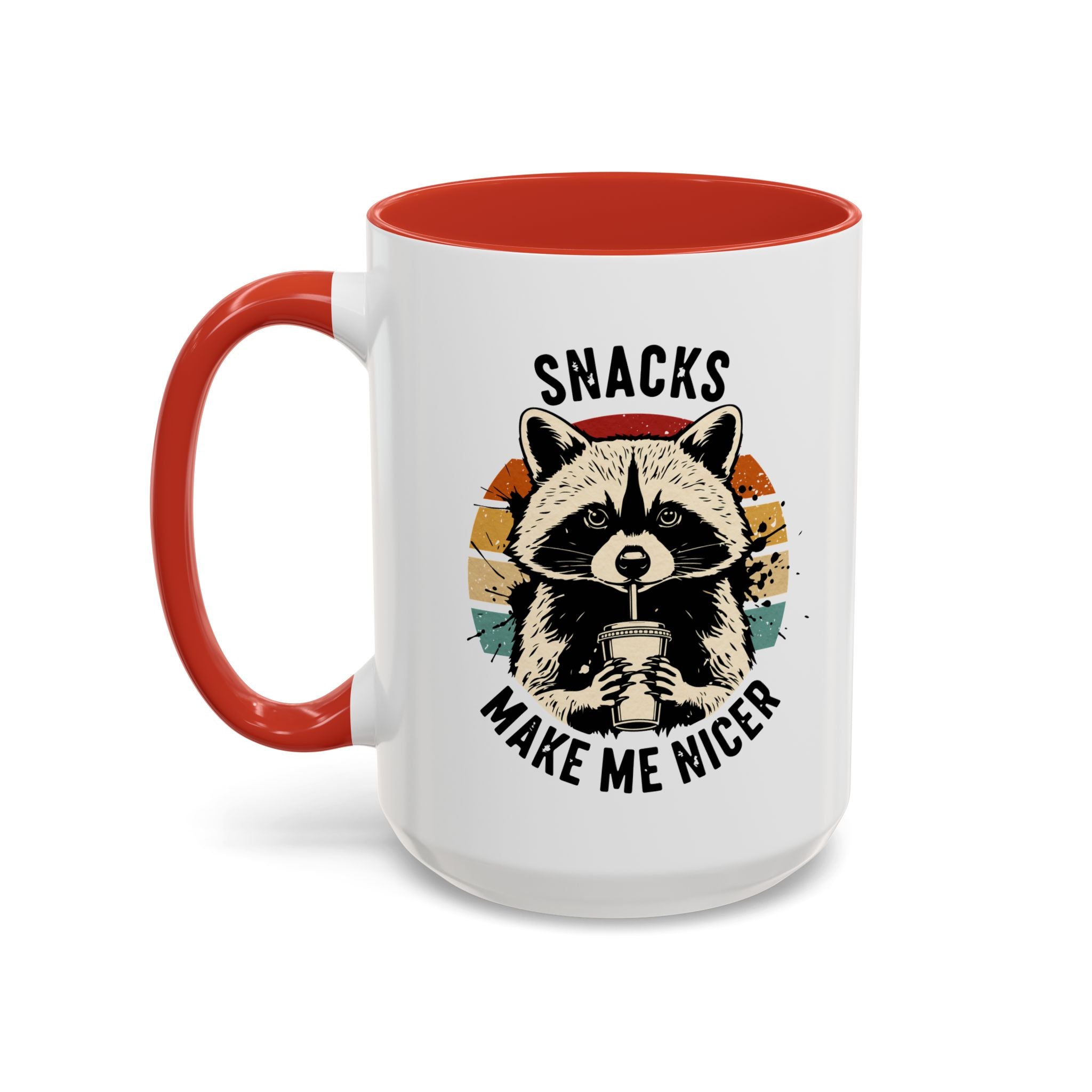 Snacks Make Me Nicer Raccoon Accent Coffee Mug (11/15oz)