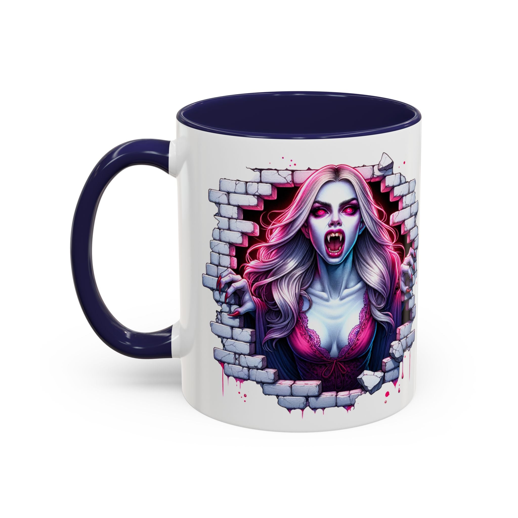 Vampire Wall Art Coffee Mug - Gothic,  Perfect Gift for Halloween, Unique Art Mug, Monster Mug, Fantasy Drinkware