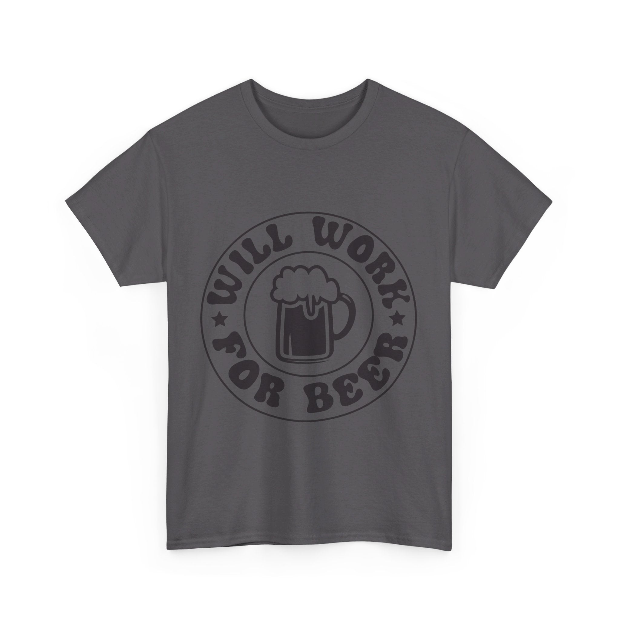will work for beer funny Unisex Heavy Cotton Tee men women