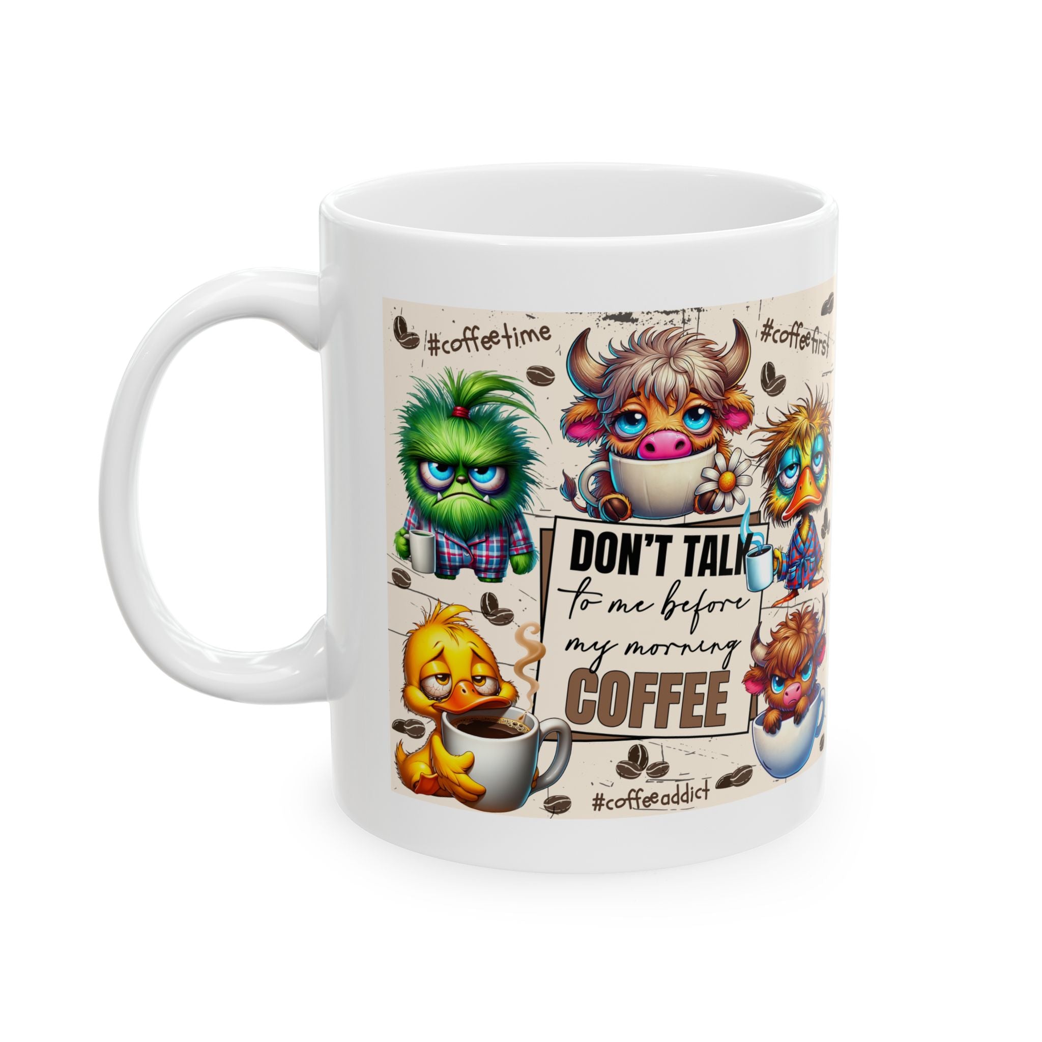 funny sarcasm Coffee Mug, Cartoon Characters, Cute Animal Design, Gift for Coffee Lovers, Fun Kitchen Decor, #coffee