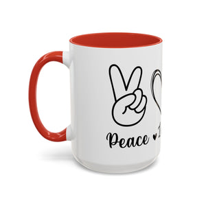 peace love coffee Accent Coffee Mug (11, 15oz)
