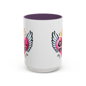 Empowering Heart Coffee Mug | Inspirational Gift for Women, GRL PWR Mug, Cute Kitchen Decor, Unique Friendship Gift, Motivational Coffee Cup