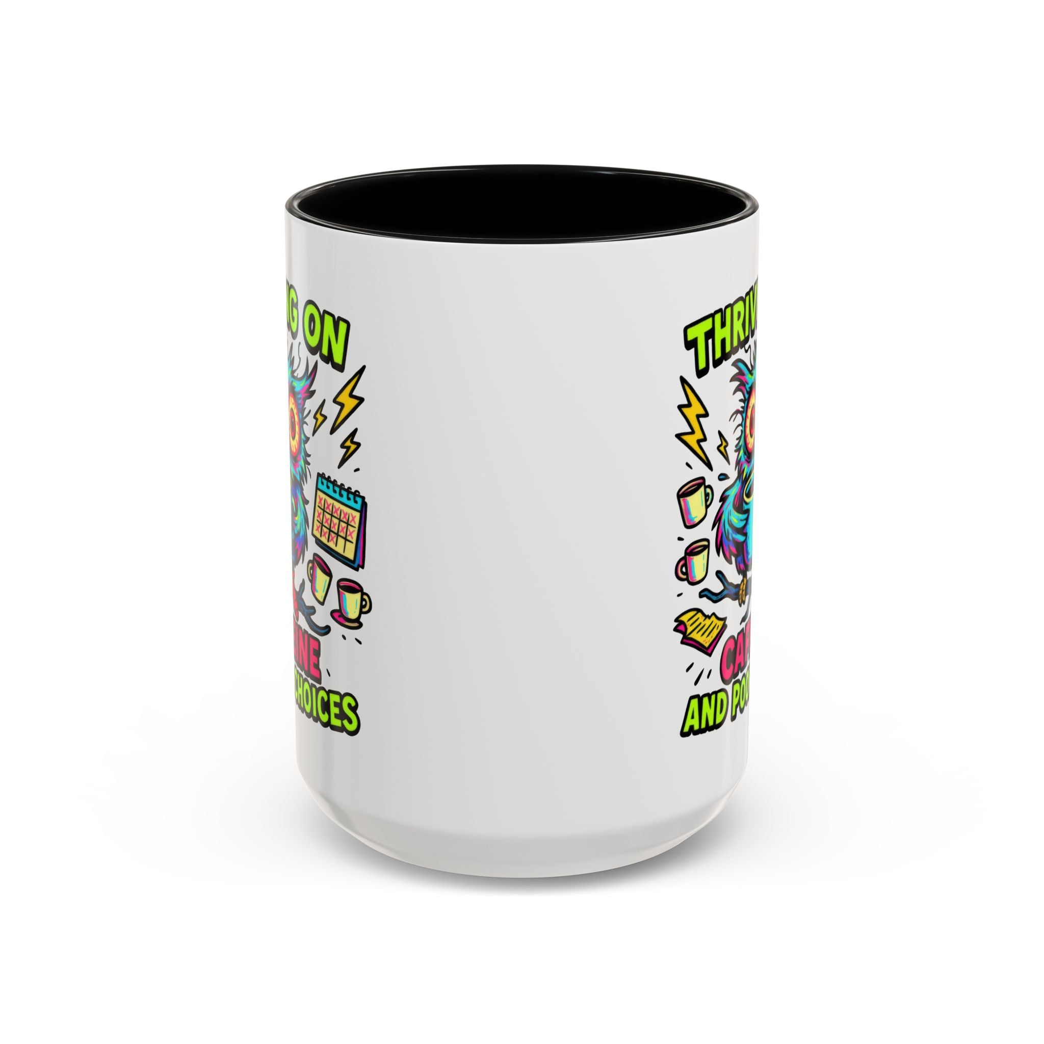 Thriving on Caffeine Mug | Funny Owl Coffee Cup | Gift for Coffee Lovers | Cute Kitchen Decor | Birthday, Holiday Gift