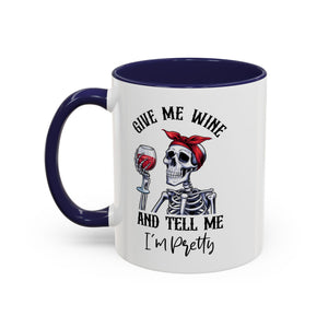 Skeleton Wine Coffee Mug, Funny Gift for Wine Lovers, Halloween Decor, Office Coffee Cup, Unique Skeleton Mug