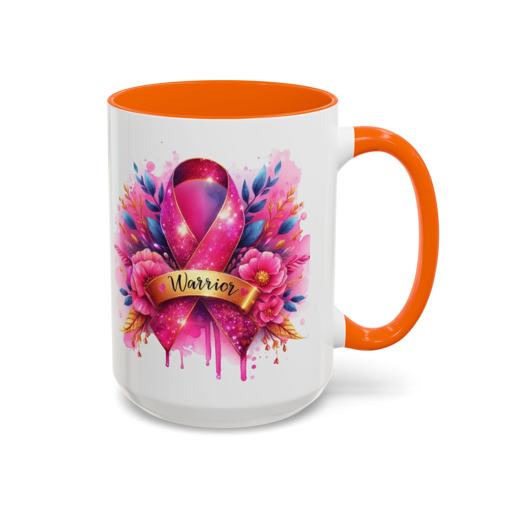 Inspirational Warrior Coffee Mug - Floral Design, Encouragement Gift, Cancer Awareness, Motivational Cup, Supportive Drinkware