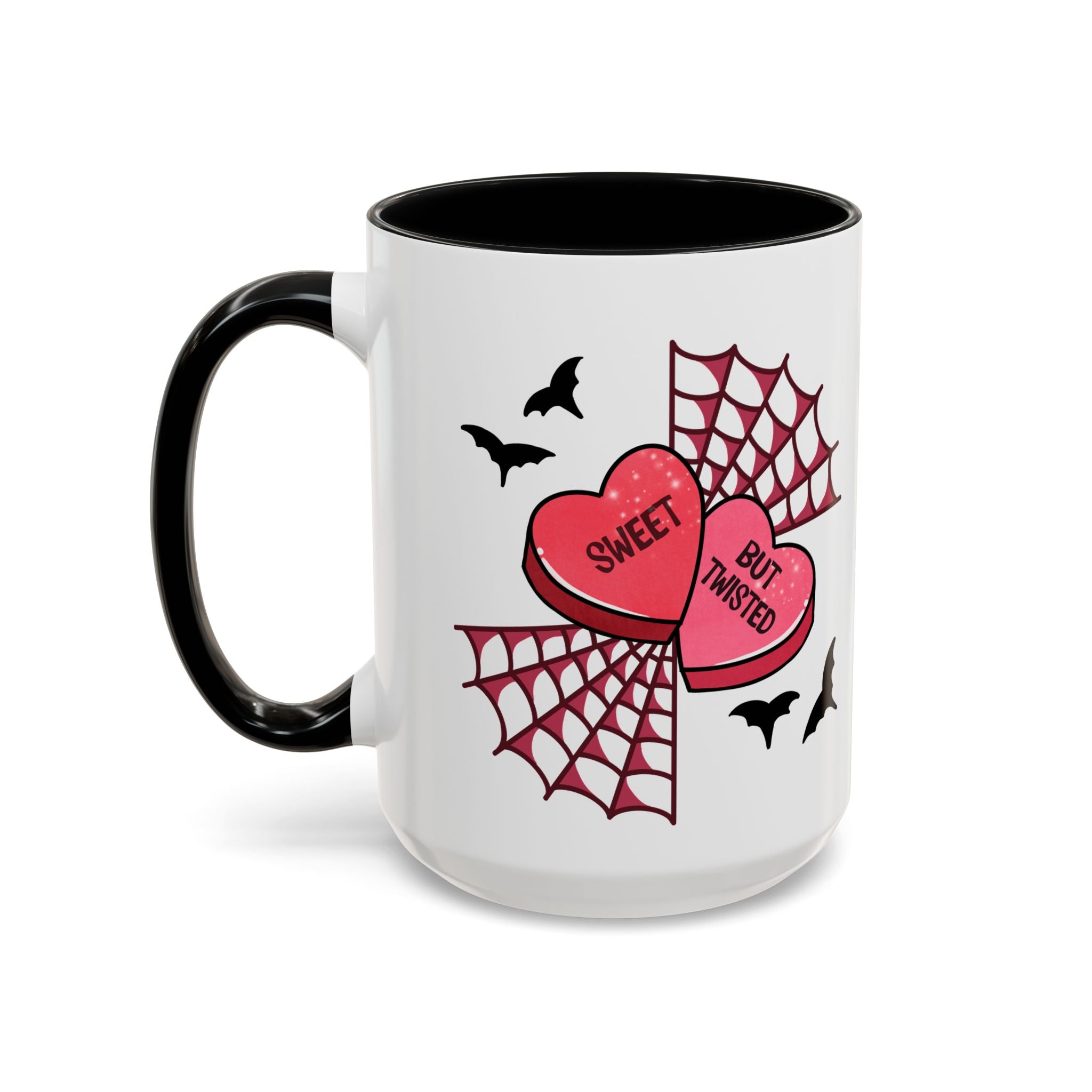Sweet But Twisted Coffee Mug — Halloween Candy Heart Accent Mug