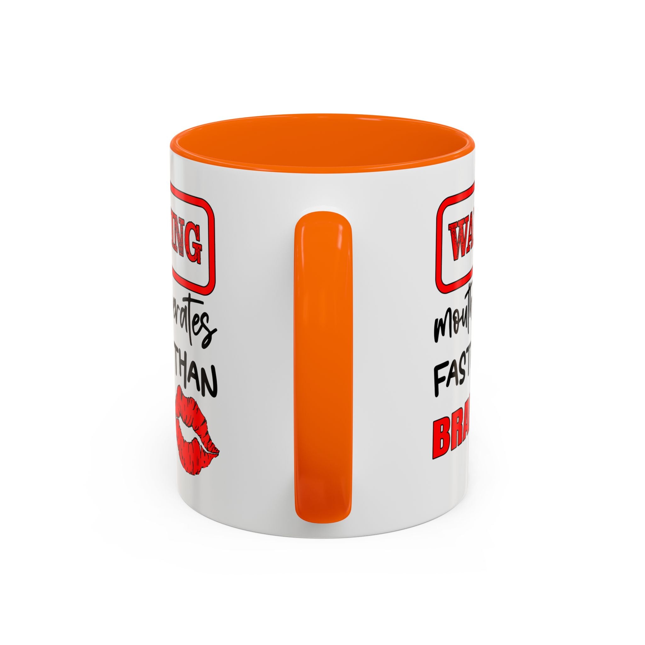 Funny Warning Coffee Mug - 'Mouth Operates Faster Than Brain' - Perfect for Coffee Lovers