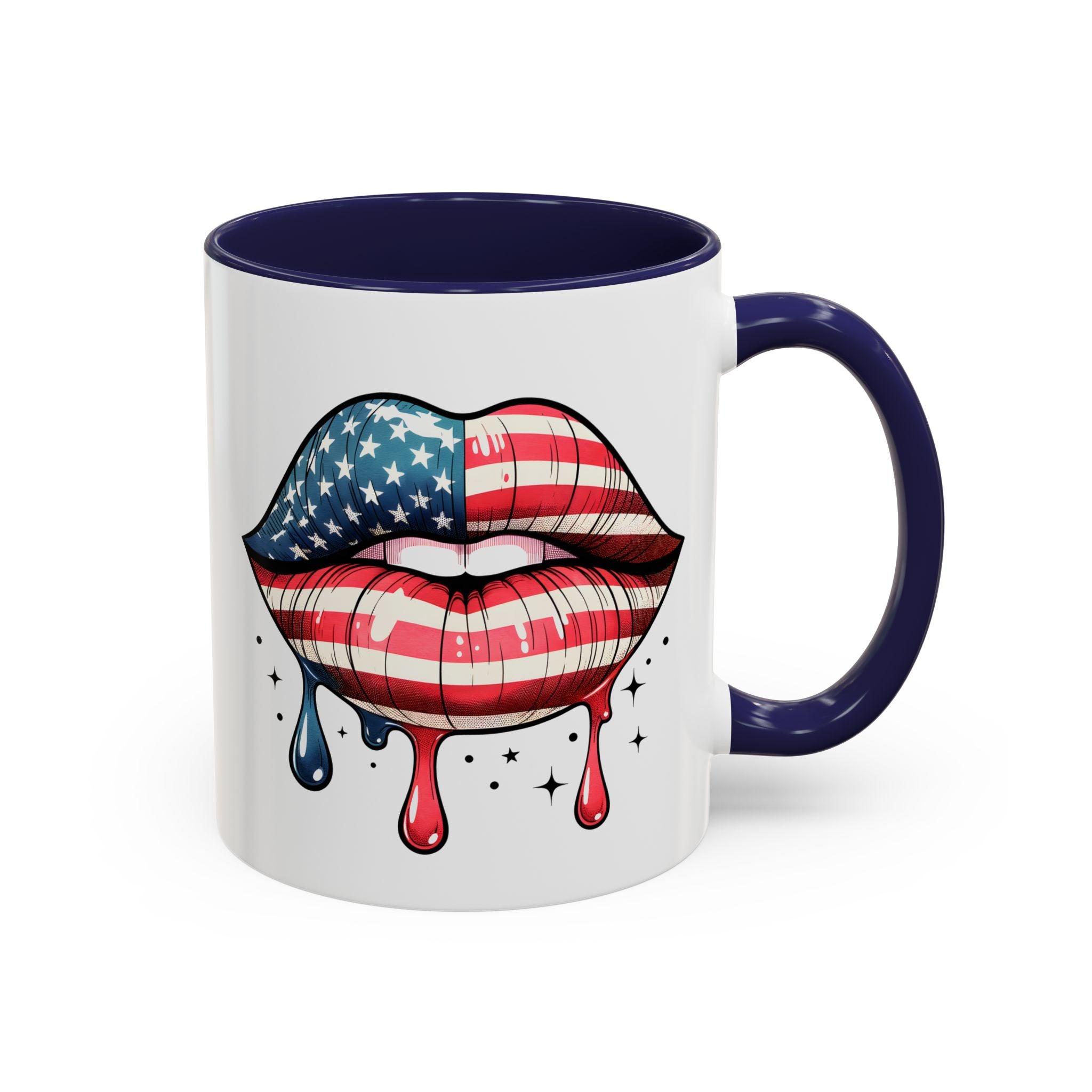 Patriotic Lip Print Coffee Mug – 11oz & 15oz