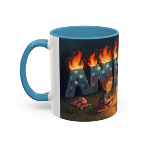 Patriotic Camping Coffee Mug - Fun America Design, Perfect for , Campfire Gatherings, Super for Gifts