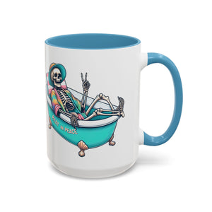 Rest in Peace Skeleton Coffee Mug - Fun Halloween Gift, Unique Home Decor, Hilarious Office Cup, Quirky Birthday Present, Spooky