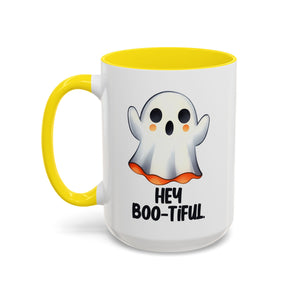 Hey Boo-tiful Ghost Coffee Mug, Halloween Mug, Cute Gift, Spooky Decor, Fun Mug
