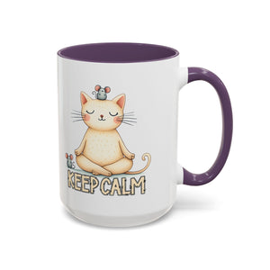 Serene Cat Coffee Mug, Funny Pet Lover's Gift, Cute Keepsake for Relaxation, Relaxing Drinkware, Quirky Home Decor