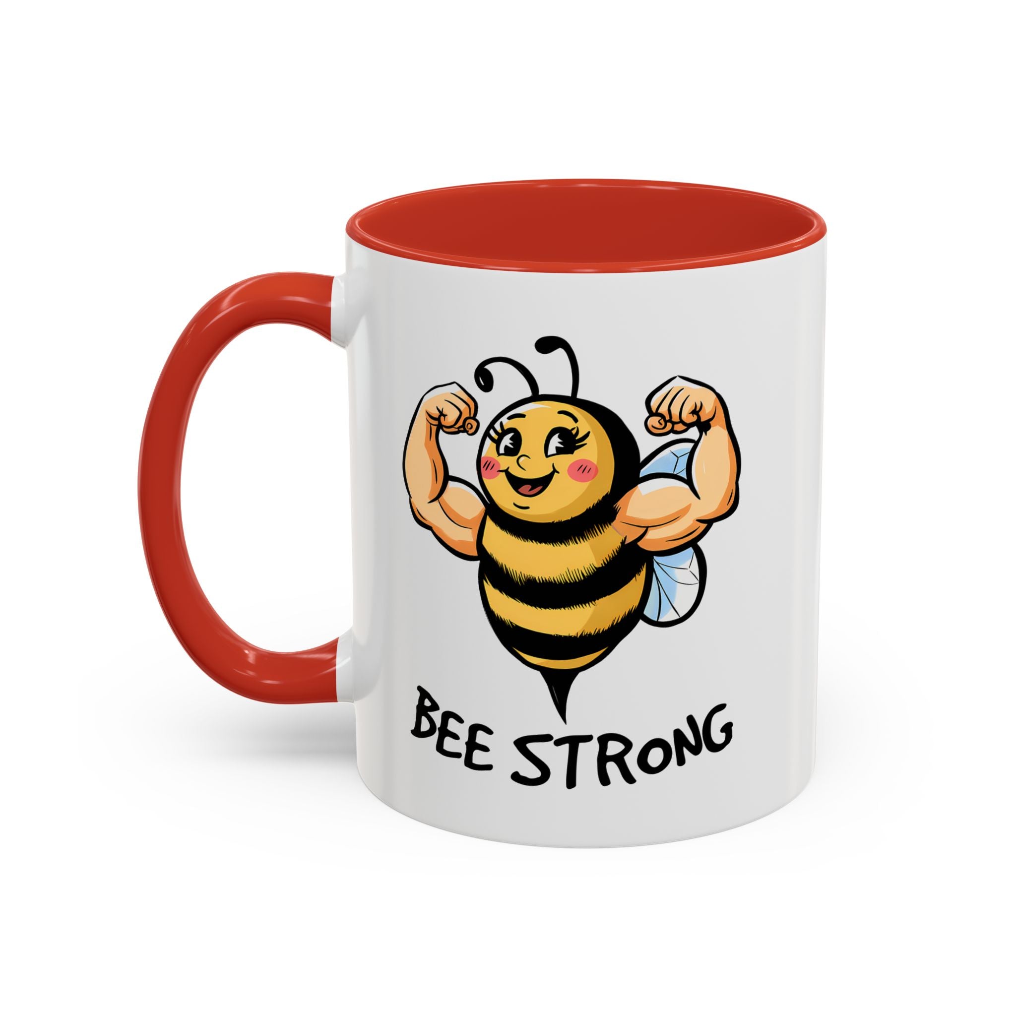 Bee Strong Accent Coffee Mug - Motivational Mug for Strength and mental health