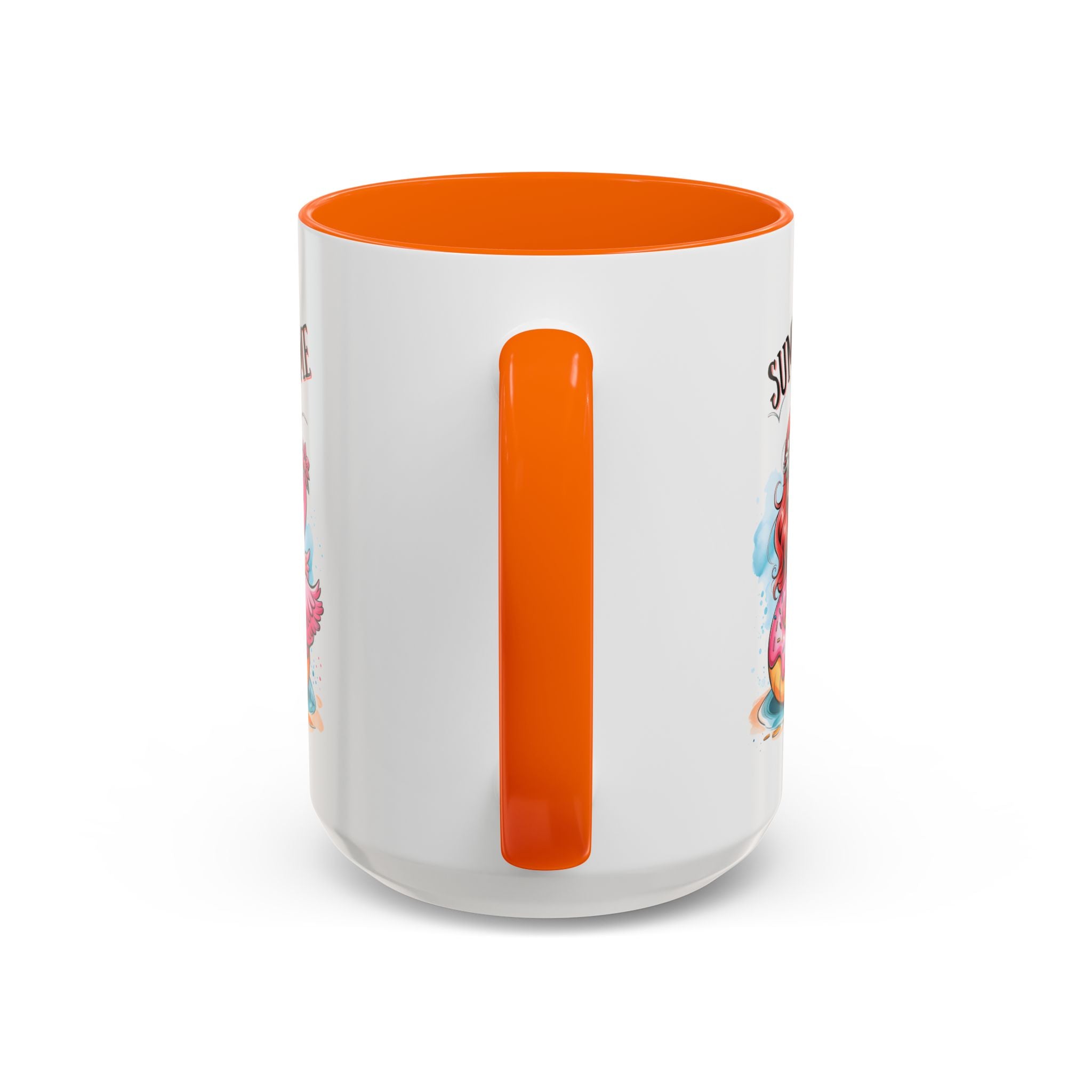 Summer Time Accent Coffee Mug - 11oz & 15oz funny cute girl floating