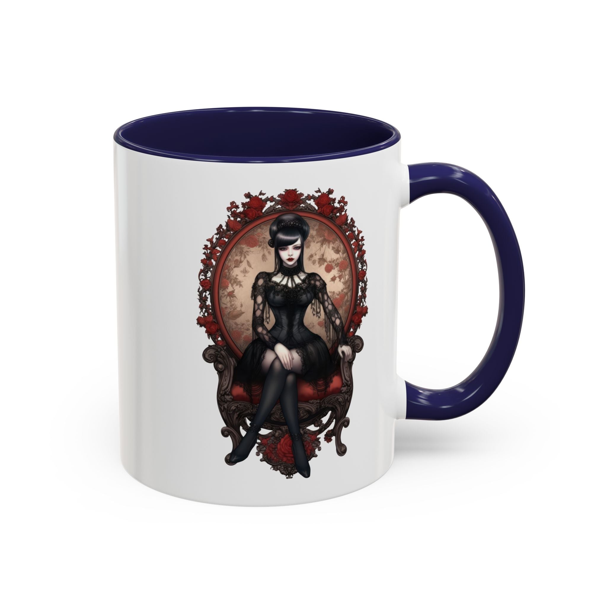 Gothic Elegance Coffee Mug - Unique Black Accent Mug for Witchy Vibes, Perfect Gift for Halloween, Goth Decor, Coffee Lovers, & Spooky