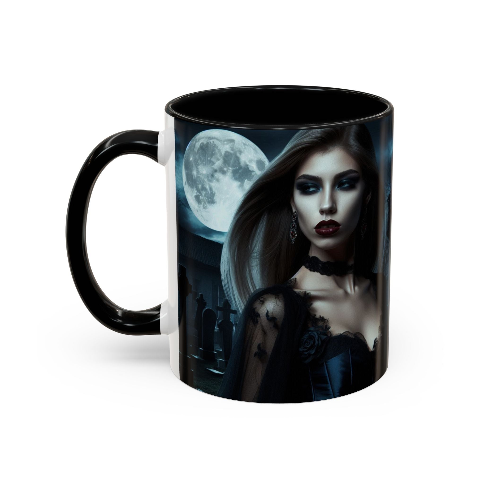 sexy young woman vampire Gothic Moonlit Accent Coffee Mug - 11 or 15oz