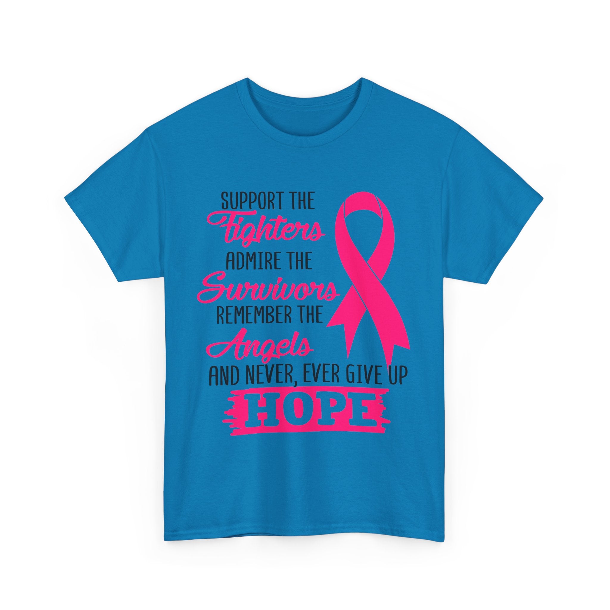 Hope Support Cotton Tee for Fighters and Survivors, Awareness T-Shirt, Breast Cancer Gift, Inspirational Apparel, Unisex Charity Shirt