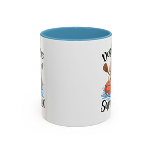 Dog Days of Summer Coffee Mug, Cute Dog Mug, Pet Lover Gift, Summer Vibes, Beach Decor, Fun Pet Cup, Canoeing Dog Design