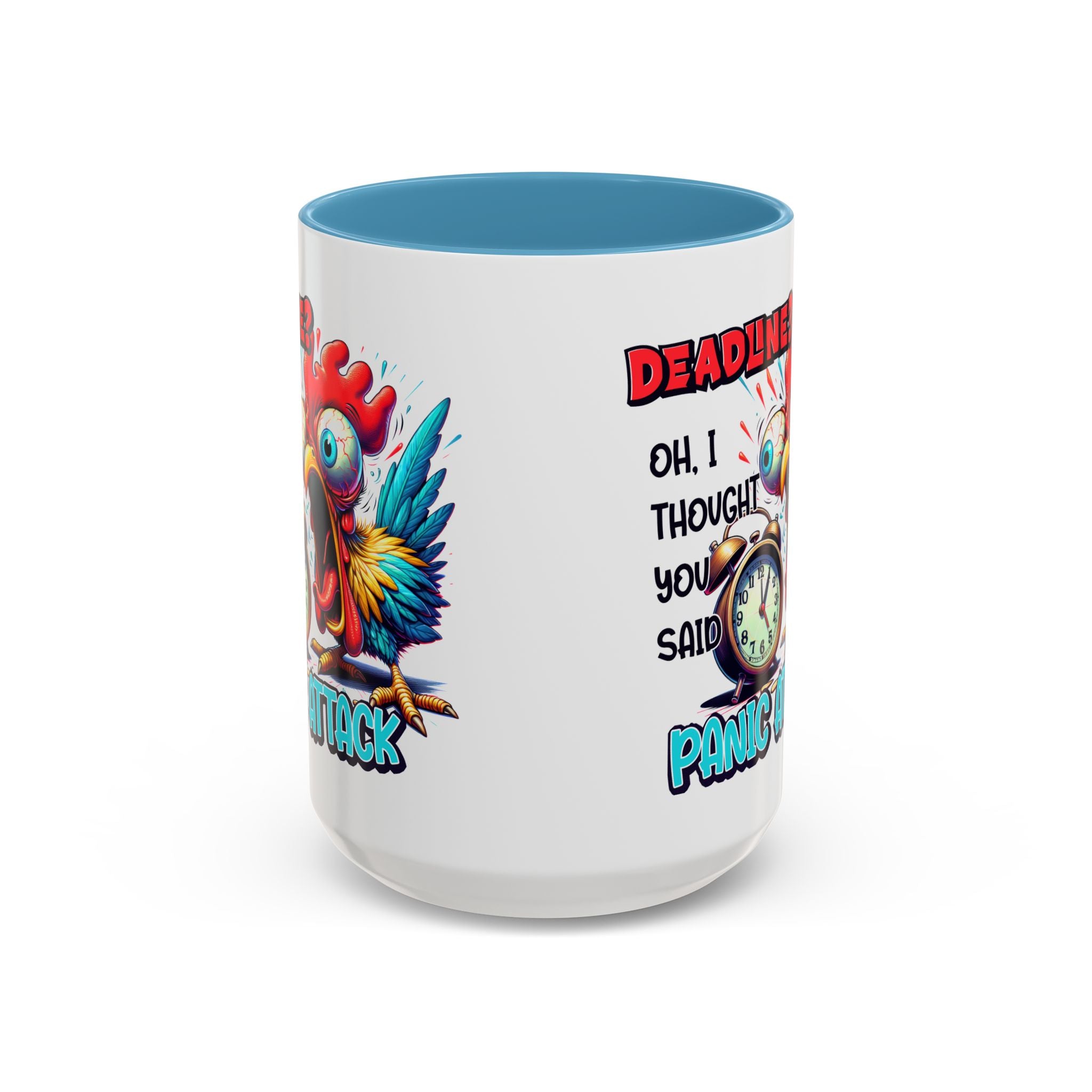 Funny Panic Attack Coffee Mug, Quirky Rooster Mug for Stress Relief, Gift for Teachers, Office Humor, Coworker Gift, Fun Coffee Cup