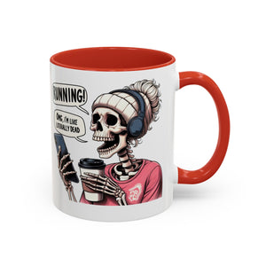 Running Skeleton Coffee Mug - Perfect for Fitness Lovers, Halloween Decor, Gift for Runners, Funny Tea Cup, Workout Enthusiast