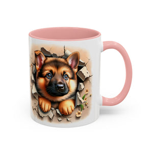 German Shepherd Accent Coffee Mug | Dog Lover Gift, Tasty Hot Beverage Cup, Pet Themed Kitchenware, Animal Adoption Cup, Unique Pet Gift