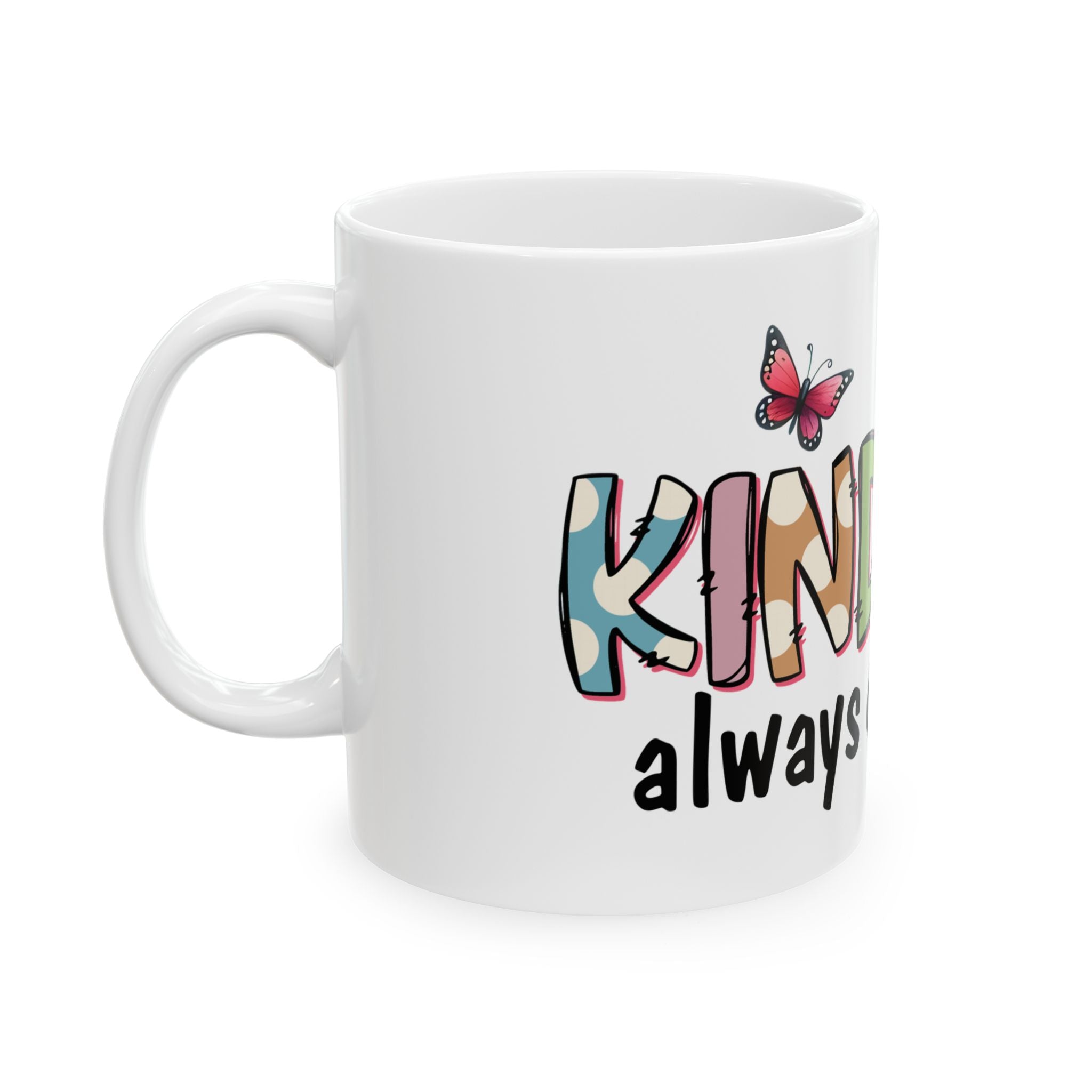 Kindness coffee Mug - Inspiring Gift, Coffee Cup, Butterfly Design, Motivational Drinkware, For Friends & Family