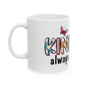Kindness coffee Mug - Inspiring Gift, Coffee Cup, Butterfly Design, Motivational Drinkware, For Friends & Family
