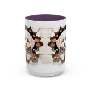 Cute Puppy Accent Coffee Mug - Adorable Dog Lover Gift, Pet-Themed Mug, Home Decor, Ideal for Gifts, Animal Enthusiast