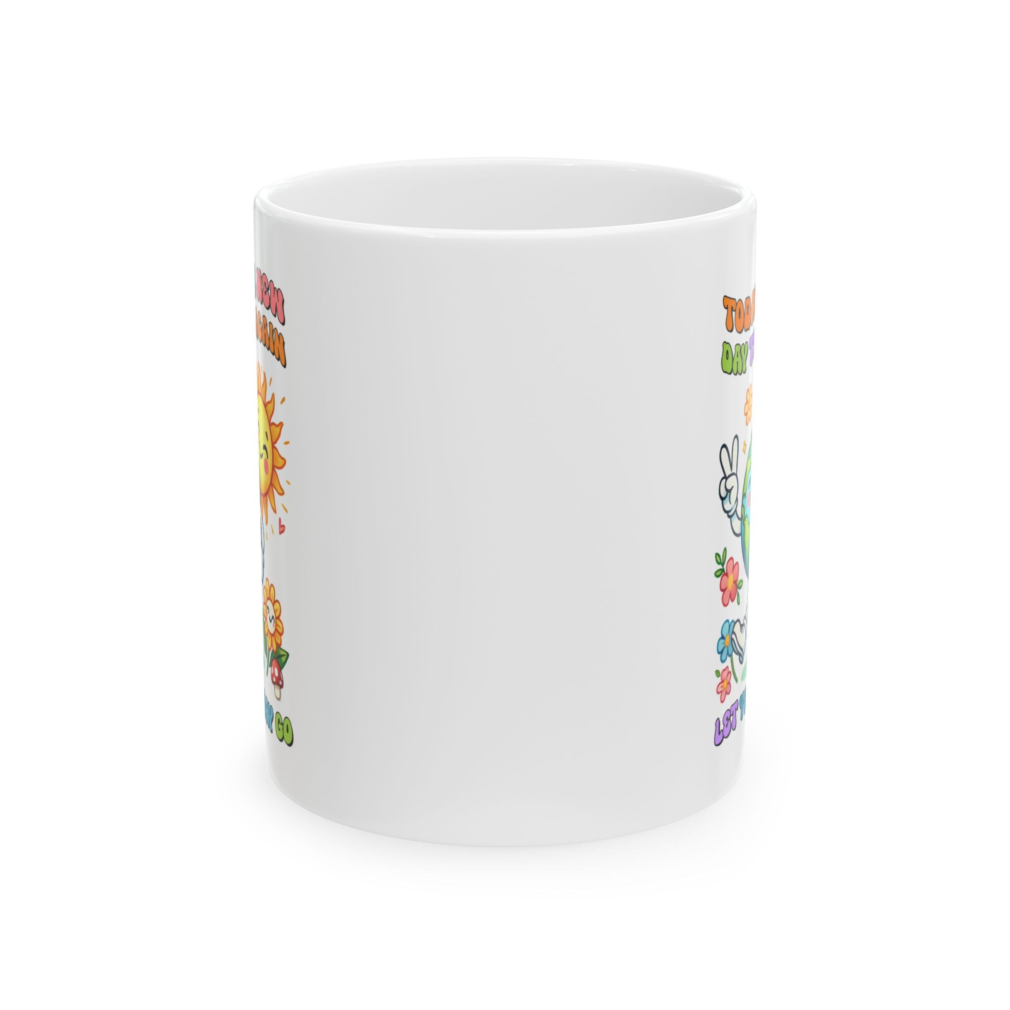 Cheerful Ceramic Mug - Motivational Quote Design, Perfect for Coffee Lovers, Gifts for Friends, Home Office Decor, Inspirational Drinkware