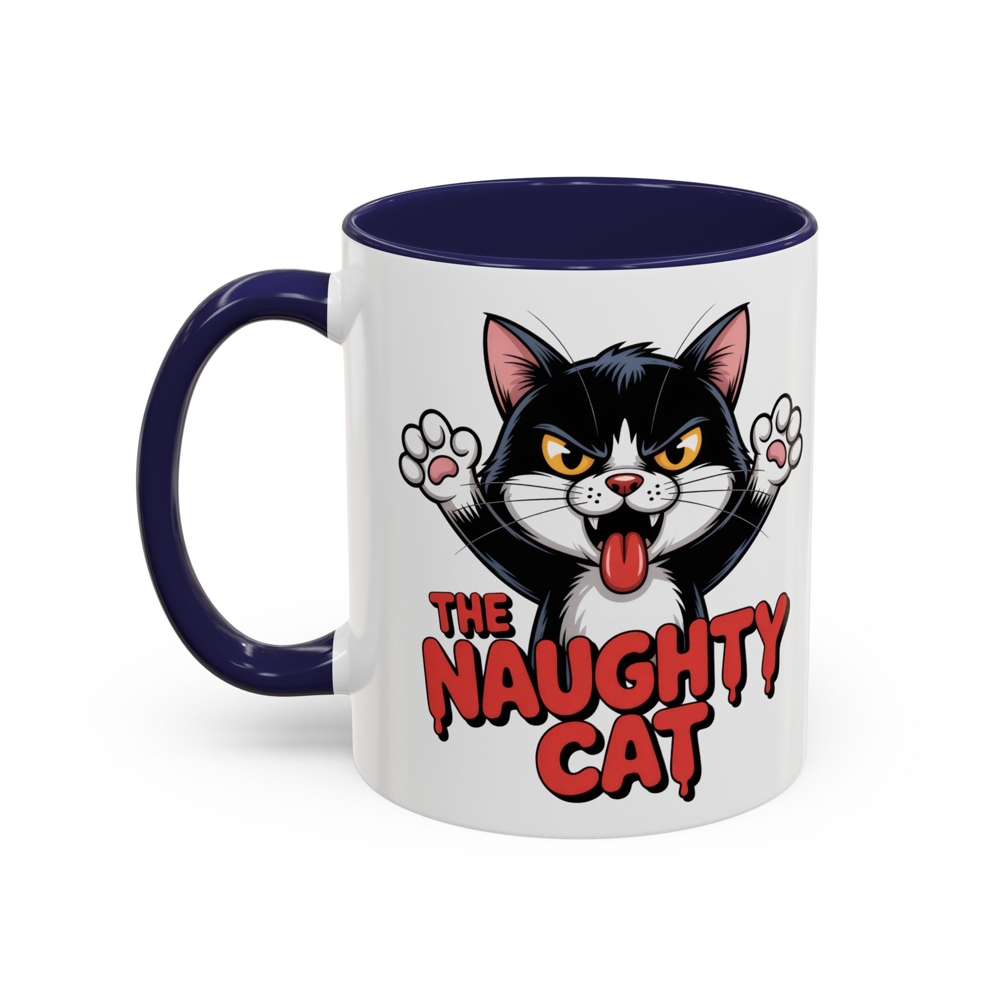 The Naughty Cat Accent Coffee Mug — Funny Cat Lover Gift (11/15oz)