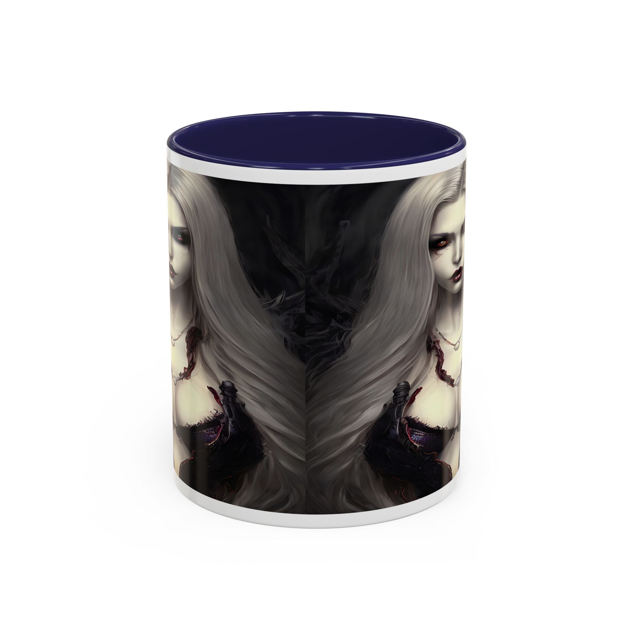 sexy busty woman vampire Gothic Fantasy Coffee Mug - 11oz & 15oz horror art